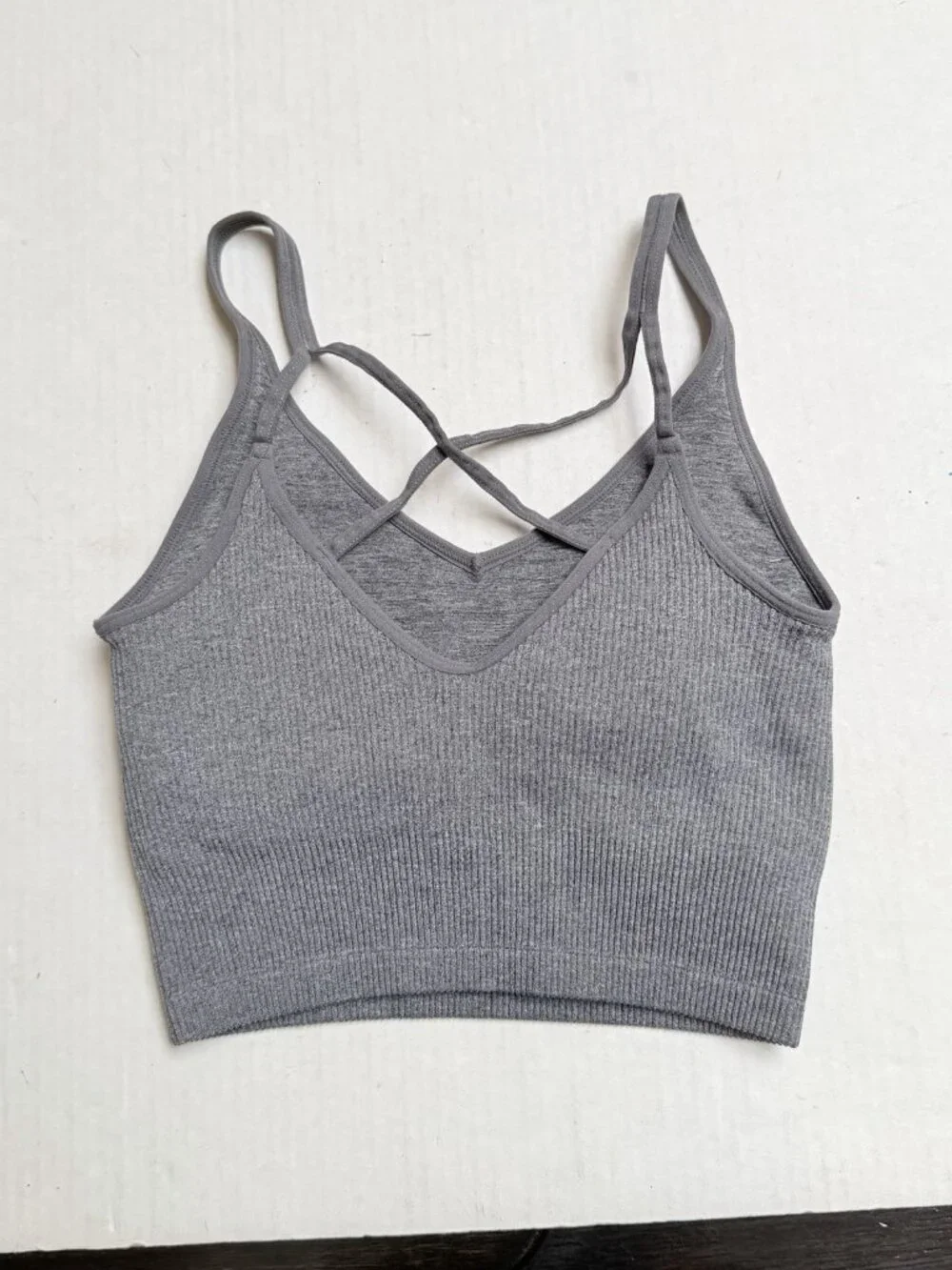 Lemon Women’s Ribbed Seamless Double Lay‎ Sports Bra Size Small Festival Y2K